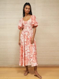 LLC13424_PALE PINK/POPPY/SALMON Lola Dress