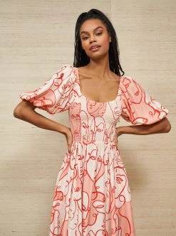 LLC13424_PALE PINK/POPPY/SALMON Lola Dress