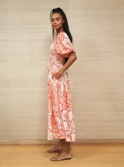 LLC13424_PALE PINK/POPPY/SALMON Lola Dress