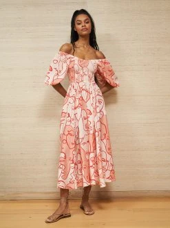 LLC13424_PALE PINK/POPPY/SALMON Lola Dress