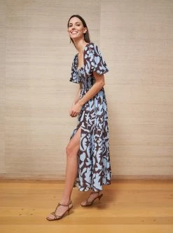 LLC13383_CHOCOLATE/PALE BLUE Dresses Lolita Dress