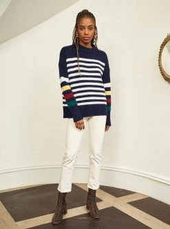 LLC21224_NAVY/CREAM/HUNTER/BURGUNDY/YELLOW Monogram Marin Sweater