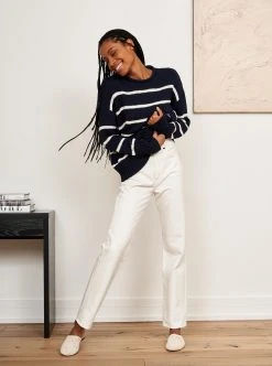 LLC21524_ NAVY/CREAM Monogram Marina Sweater