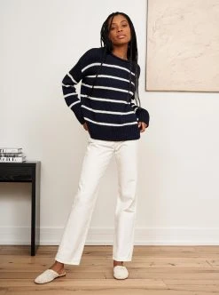 LLC21524_ NAVY/CREAM Monogram Marina Sweater