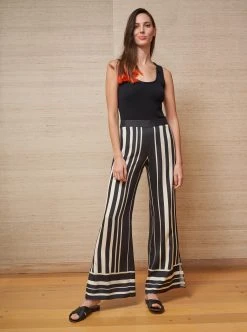LLC14091_BLACK/IVORY Mia Pant