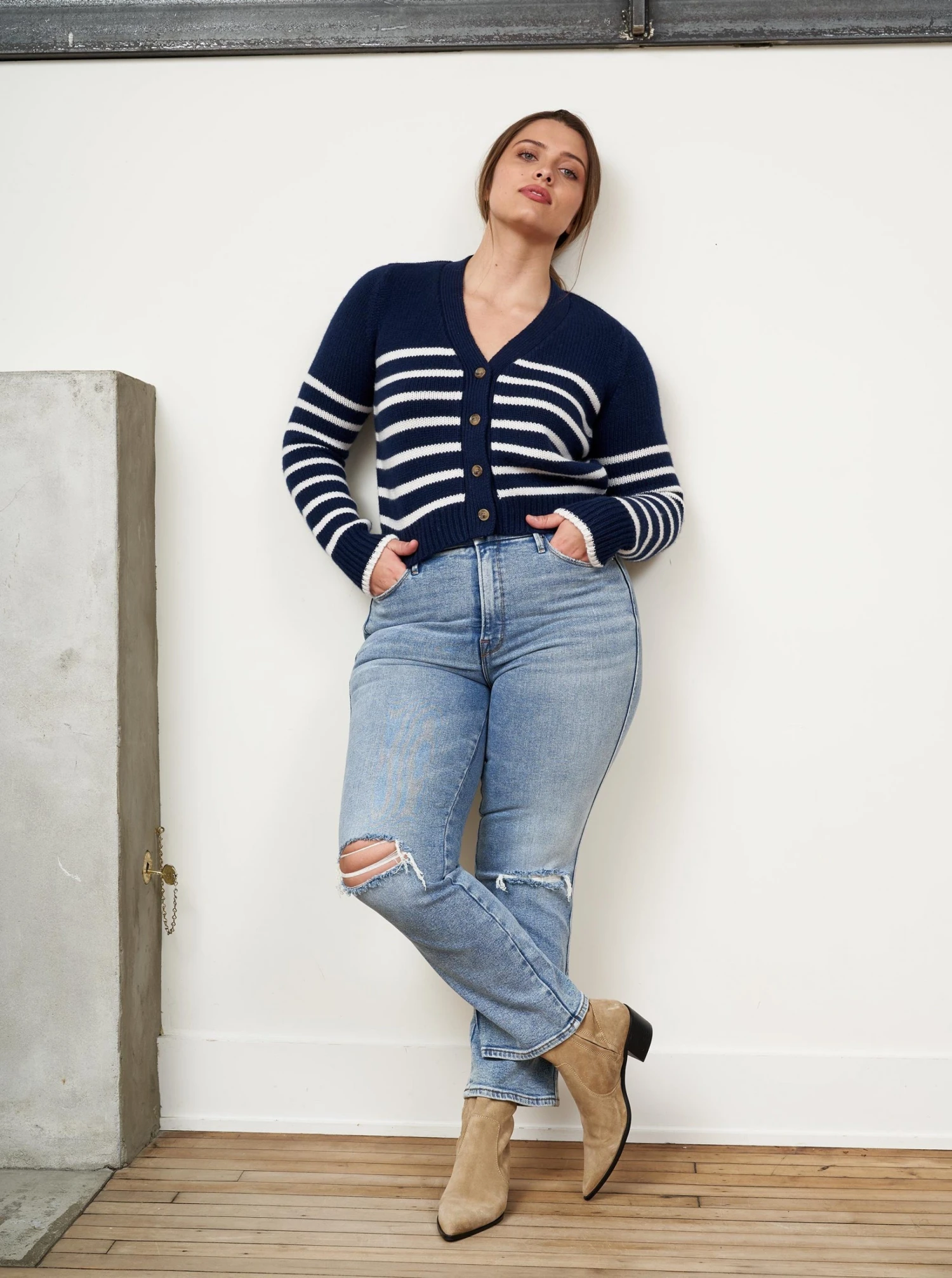 LLC21243_NAVY/CREAM Monogram Mini Marin Cardigan 10 LLC21243_NAVY/CREAM Monogram Mini Marin Cardigan