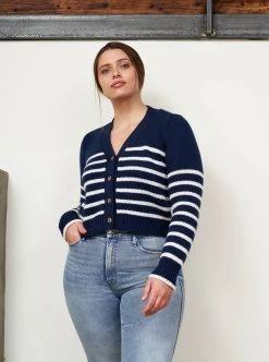 LLC21243_NAVY/CREAM Monogram Mini Marin Cardigan 19 LLC21243_NAVY/CREAM Monogram Mini Marin Cardigan