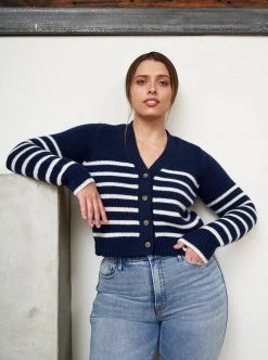 LLC21243_NAVY/CREAM Monogram Mini Marin Cardigan 25 LLC21243_NAVY/CREAM Monogram Mini Marin Cardigan