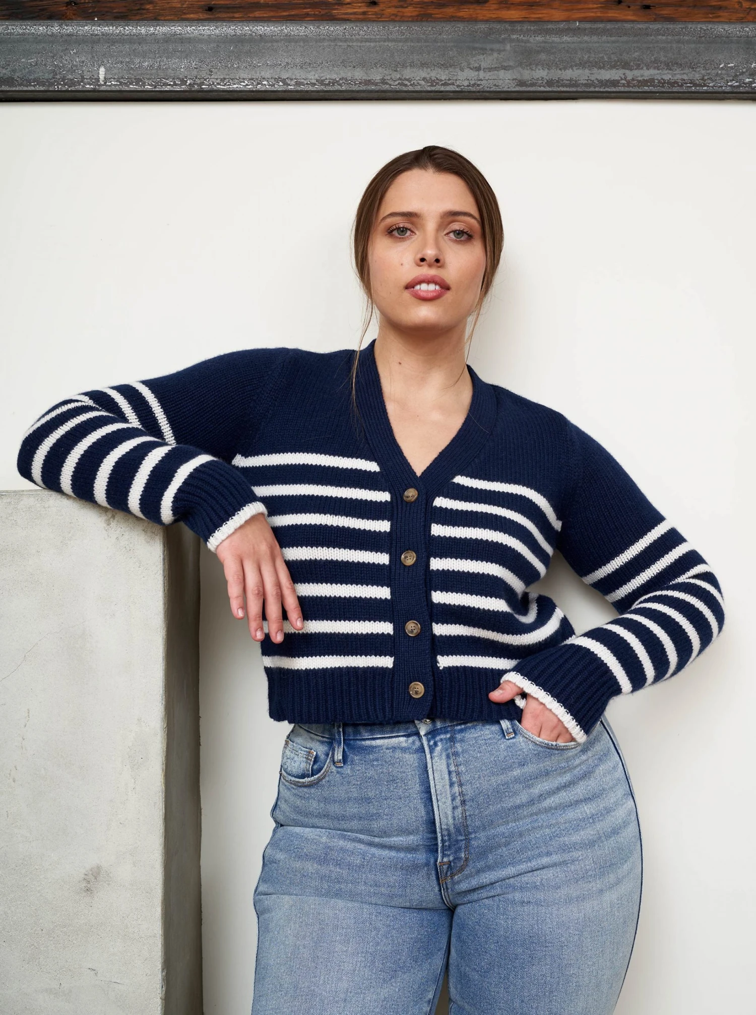 LLC21243_NAVY/CREAM Monogram Mini Marin Cardigan 13 LLC21243_NAVY/CREAM Monogram Mini Marin Cardigan