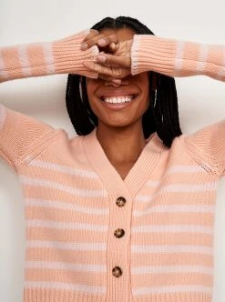 LLC21243_PEACH/PINK Mini Marin Cardigan Monogram