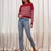 LLC21123_BURGUNDY/LIGHT BLUE Mini Marin Sweater