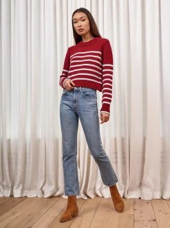 LLC21123_BURGUNDY/LIGHT BLUE Mini Marin Sweater