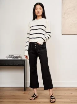 LLC21618_CREAM/NAVY Monogram Mini Marina Sweater