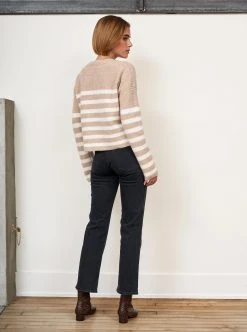 LLC21380_CAMEL/CREAM Mini Striped Toujours Sweater Monogram 12 LLC21380_CAMEL/CREAM Mini Striped Toujours Sweater Monogram