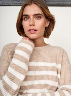 LLC21380_CAMEL/CREAM Mini Striped Toujours Sweater Monogram 13 LLC21380_CAMEL/CREAM Mini Striped Toujours Sweater Monogram