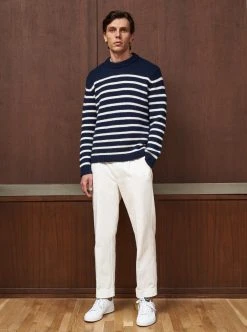 LLM21006 _NAVY/CREAM Mr. Marin Knitwear