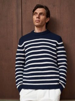 LLM21006 _NAVY/CREAM Mr. Marin Knitwear