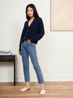 LLC21352_NAVY Knitwear Picnic Cardigan