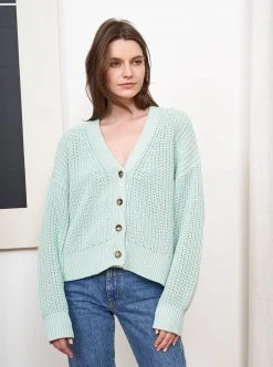 LLC21352_SEAFOAM Knitwear Picnic Cardigan