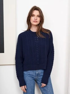LLC21350_NAVY Knitwear Picnic Sweater