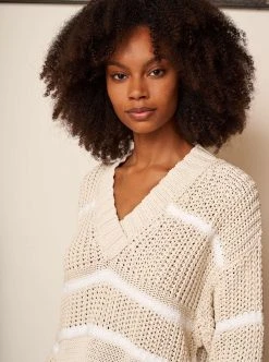 LLC21360_CREAM/WHITE Plage Sweater