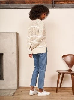 LLC21360_CREAM/WHITE Plage Sweater