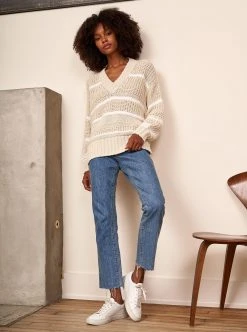 LLC21360_CREAM/WHITE Plage Sweater