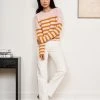 LLC21310_PINK/DIJON Mini Striped Toujours Sweater Monogram
