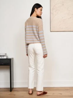 LLC21310_TAN/PALE BLUE Mini Striped Toujours Sweater 13 LLC21310_TAN/PALE BLUE Mini Striped Toujours Sweater