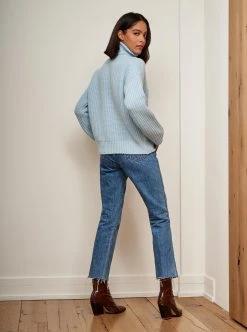LLC21212_LIGHT BLUE Monogram Toujours Turtleneck