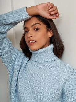 LLC21212_LIGHT BLUE Monogram Toujours Turtleneck