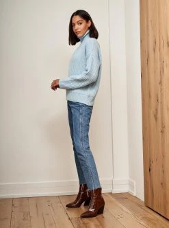 LLC21212_LIGHT BLUE Monogram Toujours Turtleneck