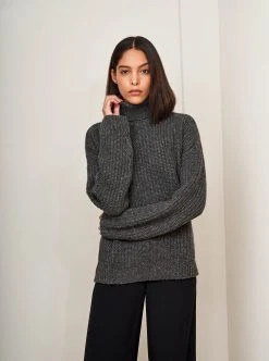 LLC21212_SPECKLED CHARCOAL Toujours Turtleneck