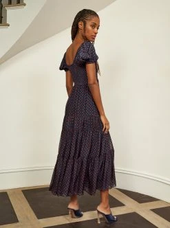 LLC13304_NAVY/ORANGE DOT Valentina Dress Dresses 13 LLC13304_NAVY/ORANGE DOT Valentina Dress Dresses