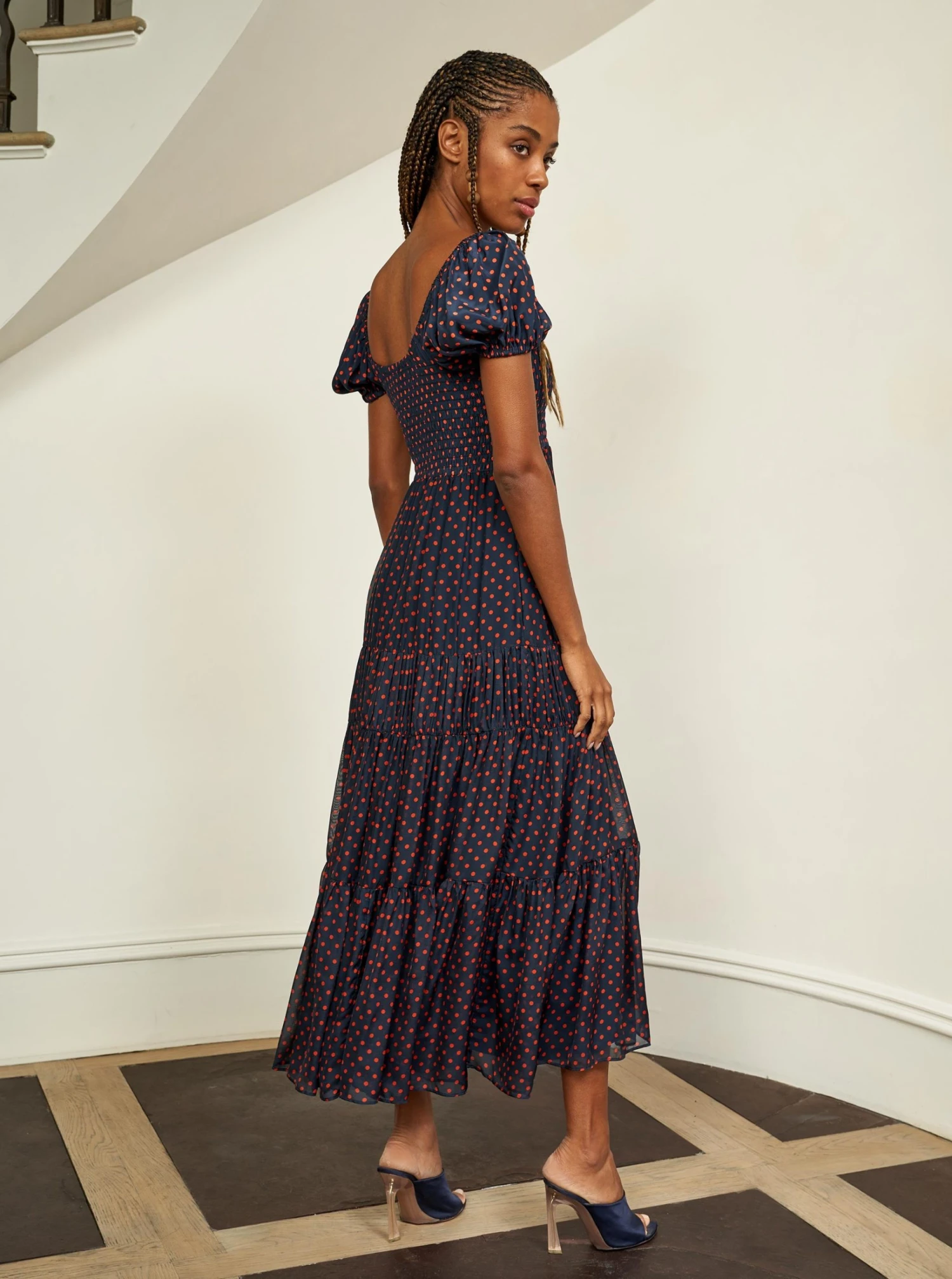LLC13304_NAVY/ORANGE DOT Valentina Dress Dresses 6 LLC13304_NAVY/ORANGE DOT Valentina Dress Dresses