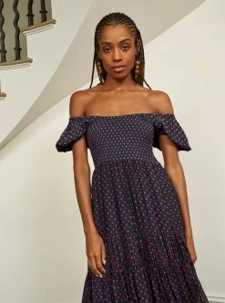 LLC13304_NAVY/ORANGE DOT Valentina Dress Dresses 12 LLC13304_NAVY/ORANGE DOT Valentina Dress Dresses