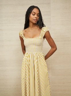 LLC13451_DIJON/IVORY Dresses Vivian Dress