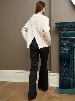 LLC21626_CREAM Monogram Waffle Sweater