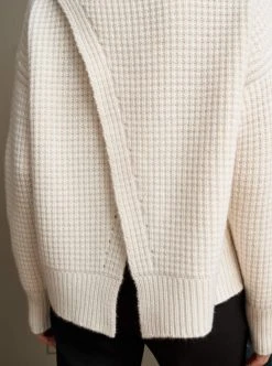 LLC21626_CREAM Monogram Waffle Sweater