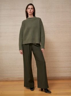 LLC21626_HUNTER Waffle Sweater